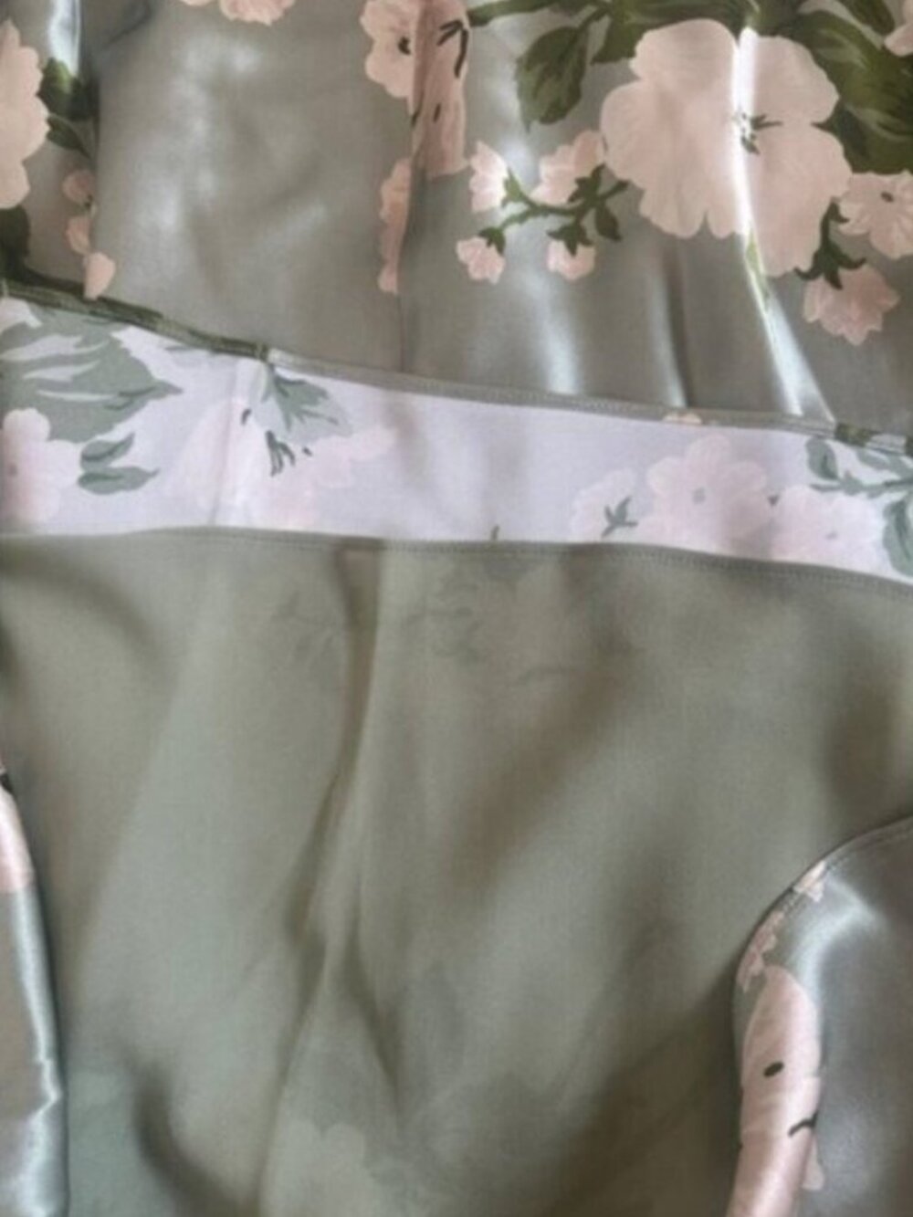 NEW Reformation Anaiis Long Silk Dress Tarragon Green Floral | size 0 - Picture 14 of 16